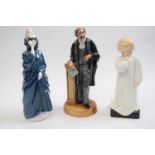 Group of three Royal Doulton figures including The Lawyer, Darling and The Mask, tallest 22cm