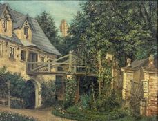 Continental School, 'Burg Kynau', Kynsburg, unsigned, oil on board, 11x9 ins, framed.