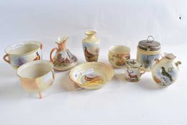 A quantity of Worcester (Locke & Co) vases, mainly decorated with pheasants by H Wall and other