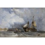 After John Callow (British,1822-1878), drawn by J.Coventry, shipping scene, chromolithograph,