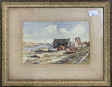 T.L.W.Lewsey (British, 20th century), 'Walberswick, Suffolk', watercolour, signed, 11x7ins, framed