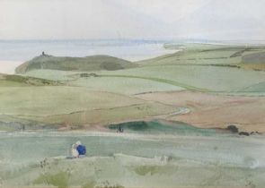 British School, circa 20th century, "West from Beachy Head", watercolour and pencil, indistinctly