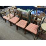 Set of four 19th Century mahogany bar back dining chairs with upholstered drop in seats