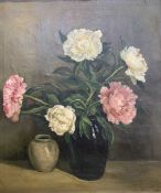 Dutch School, 20th century, still life of flowers in a vase, oil on canvas, signed 'Han Meidam'