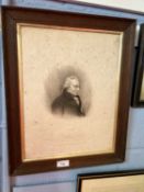 John Earl of St Vincent, engraving, 29cm wide, framed