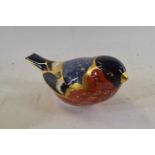 A Royal Crown Derby gold stopper paperweight modelled as a bird