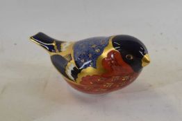A Royal Crown Derby gold stopper paperweight modelled as a bird
