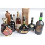 A mixed quantity of spirits to include B. Gelas & Fils Armagnac (cased), Harveys Champagen Cognac,