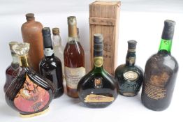 A mixed quantity of spirits to include B. Gelas & Fils Armagnac (cased), Harveys Champagen Cognac,