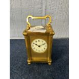 Small carriage clock with key, the dial signed Sorley, Glasgow