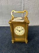 Small carriage clock with key, the dial signed Sorley, Glasgow