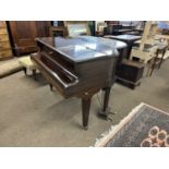 Steinmetz mahogany cased baby grand piano, 135cm side