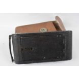 Large Kodak box camera in original leather case, the catch marked Kodak