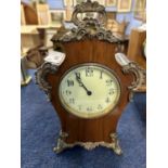 Early 20th Century mantel clock with brass mounts in Art Nouveau style