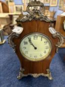 Early 20th Century mantel clock with brass mounts in Art Nouveau style