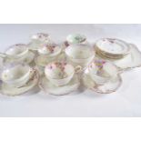 Part Paragon tea set in the Summer Roses pattern comprising cups, saucers, side plates and