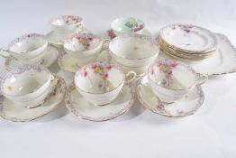 Part Paragon tea set in the Summer Roses pattern comprising cups, saucers, side plates and
