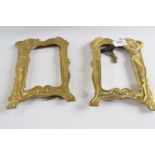 Two Art Nouveau brass photoframes