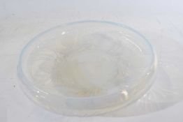 Glass bowl with opalescent Lalique style design, 20cm diameter