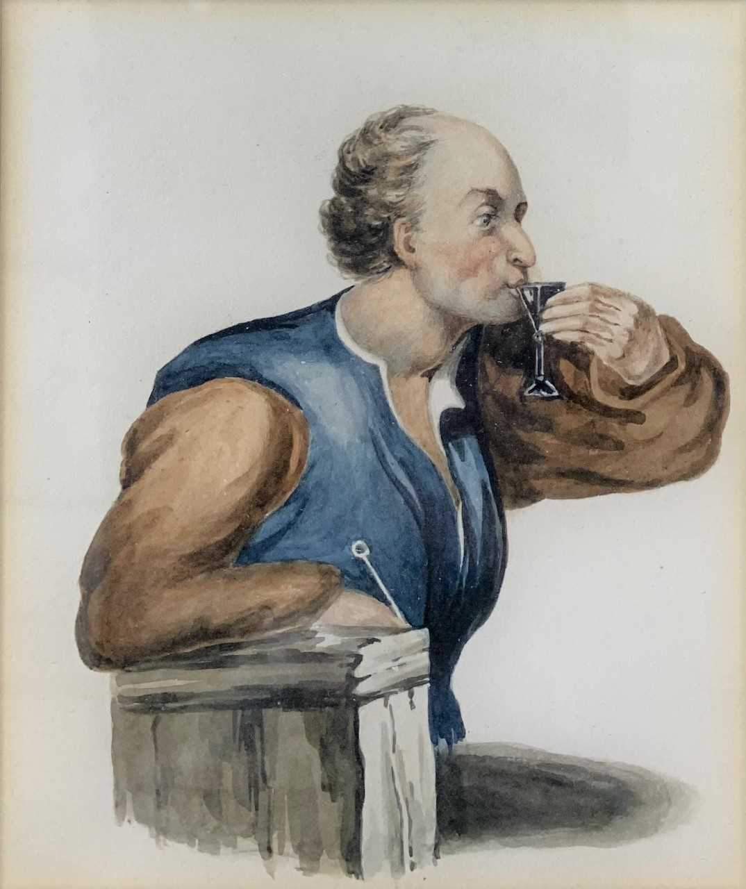 Attributed to W.C. Callotter (circa 1853), 19th century watercolour, 3.5x4ins, framed and glazed.