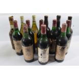 Mixed wines and spirits to include Chateau Portets 1973 (7), Chateau Talbot (1), Terry Brandy (1)