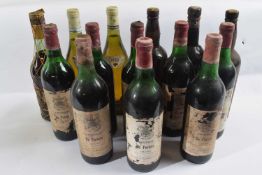 Mixed wines and spirits to include Chateau Portets 1973 (7), Chateau Talbot (1), Terry Brandy (1)