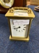 A small early 20th Century brass carriage clock