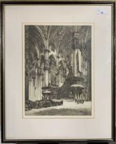 Gerald Maurice Burn (British,1862-1945), inscribed on verso "Interior-Milan Cathedral", etching,