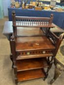 Late 19th Century mahogany what not or side table with small shelf over a mirrored panel and