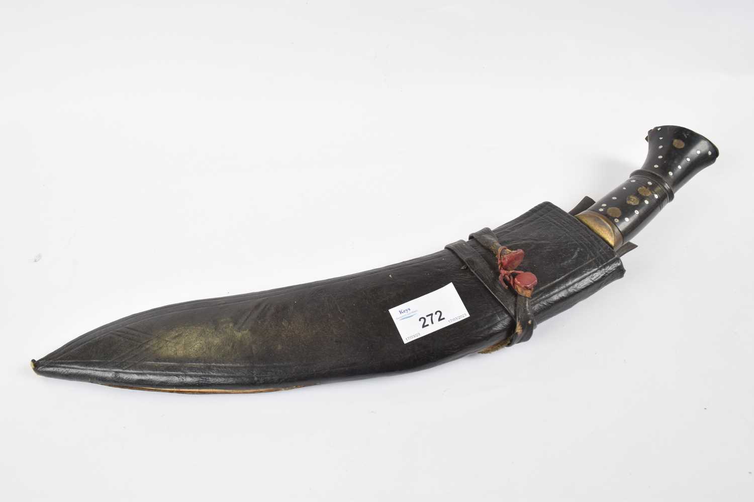 First World War bayonet stamped H5460 with other stamps, together with a Kukri knife in leather - Image 2 of 3
