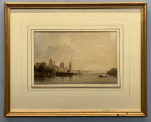M.C. Manley (British,19th century), 'Lower Rhine', watercolour, 12x7.5ins, framed and glazed.