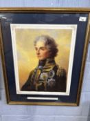 Portrait of Nelson, reproduction print, 34cm wide, glazed and framed