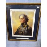 Portrait of Nelson, reproduction print, 34cm wide, glazed and framed