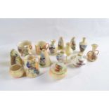 Further group of Worcester (Locke & Co) wares including miniature vases etc, painted by various