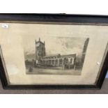 Cromer Church by A Phillimore, published July 1896, 45cm wide, glazed and framed