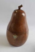 Wooden tea caddy shaped as a pear