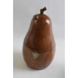 Wooden tea caddy shaped as a pear