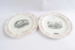 Two Wedgwood plates including Lawrence Whistler, a Stonehenge plate together with St Pauls