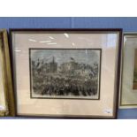 The Musical Festival at Norwich: Procession of the Royal Party through the Market Place, coloured