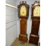 A.Solomon, Norwich 19th Century long case clock with painted arched dial, eight day movement and a