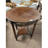 A Chippendale style circular top occasional table with pierced freize and legs formed as three