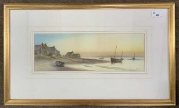 Garman Morris (British, fl.1900-1930), "On the Yorkshire Coast", watercolour, initialed, 5x15ins,