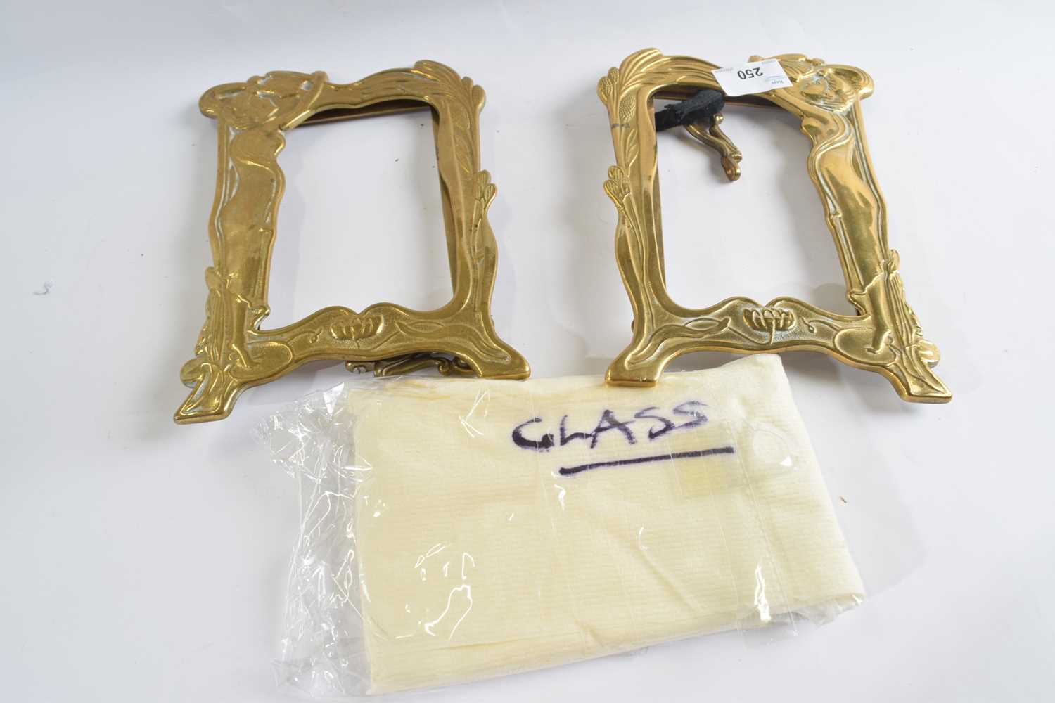 Two Art Nouveau brass photoframes - Image 2 of 2