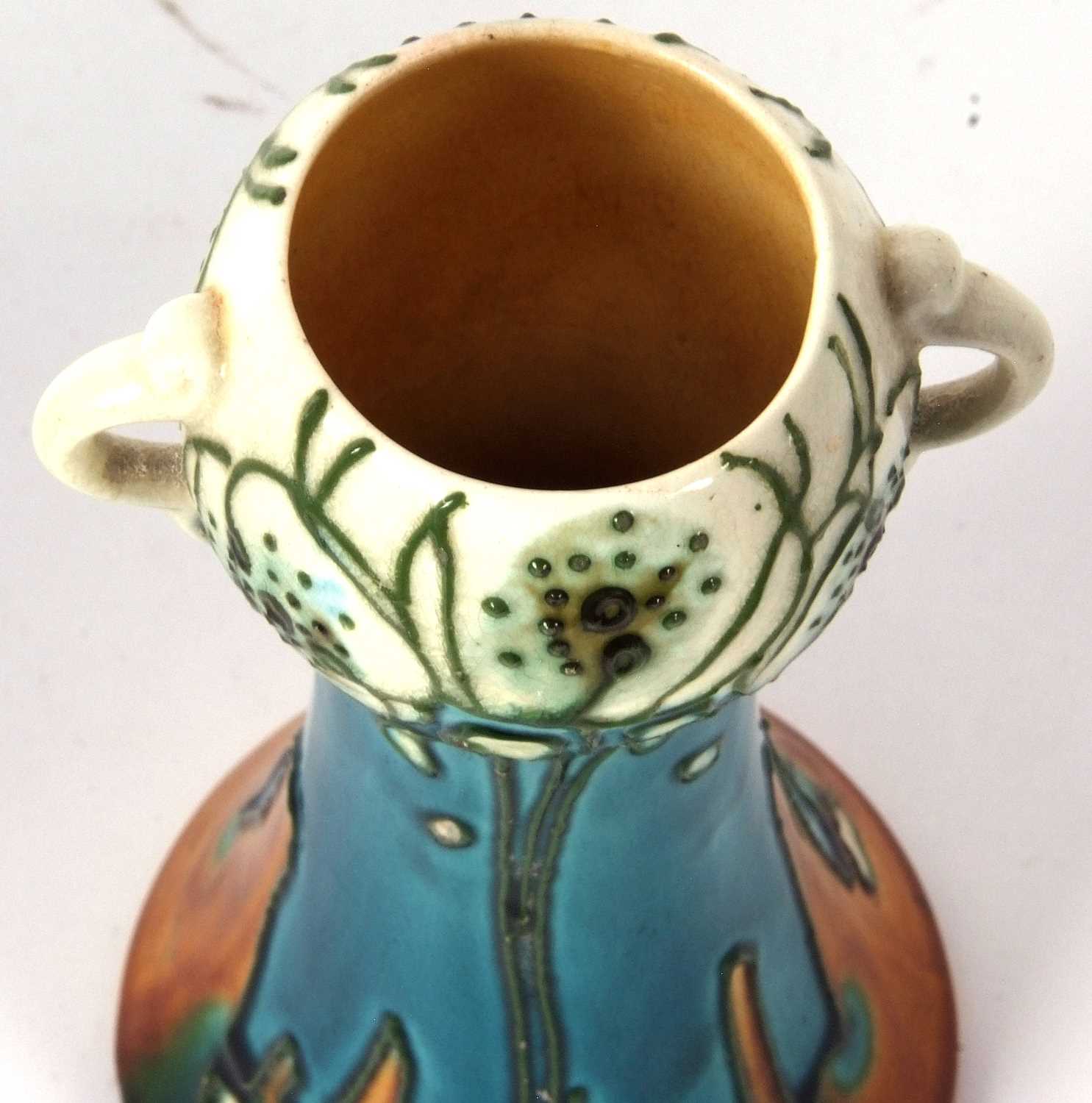 Art Nouveau Minton secessionist vase decorated in typical glazes in Art Nouveau style - Image 5 of 6