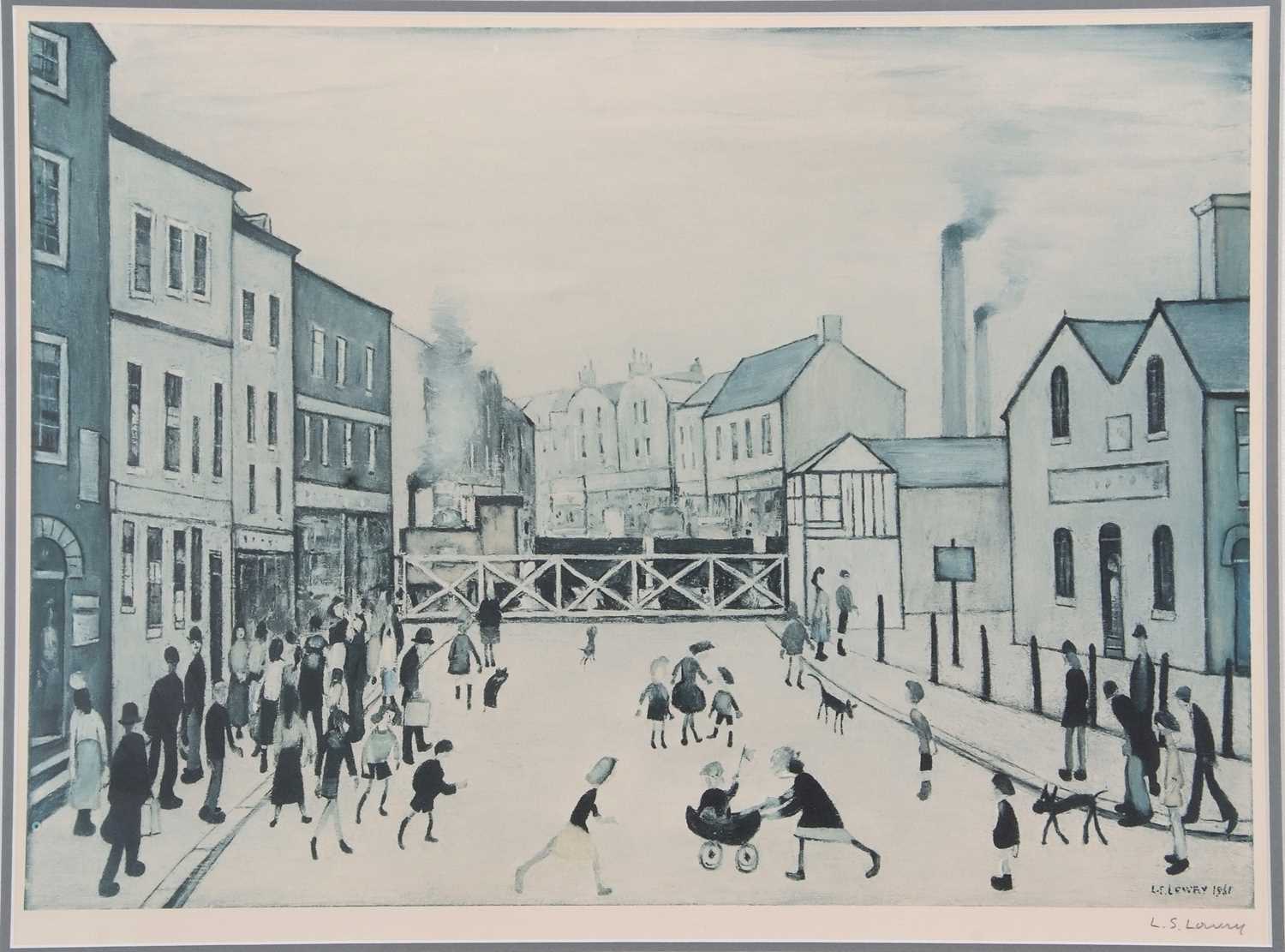 Laurence Stephen Lowry RA RBA (British, 1887-1976), Level Crossing, offset lithograph, signed in - Image 3 of 3