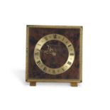 Mid/late 20th Century Jaeger-Le Coultre mantel clock of square form having beaded surround to the