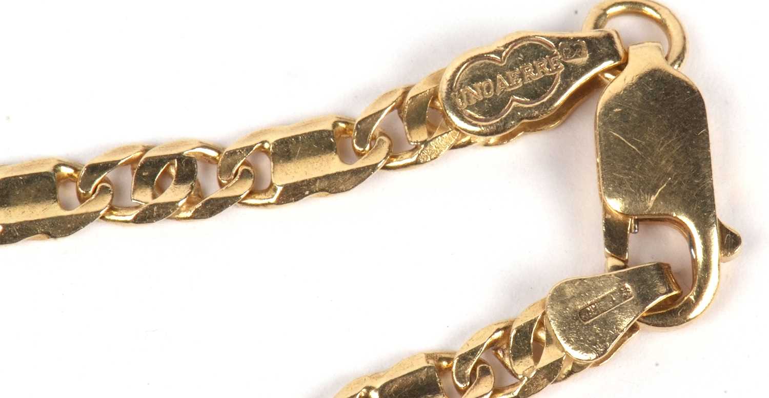 750 stamped fancy link neck chain, 25cm fastened, 19.5gms - Image 3 of 5