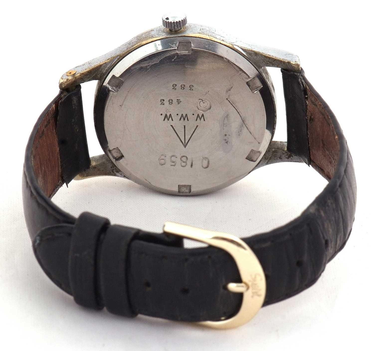 A Lemania WWW military wristwatch, the back of the watch case is engraved and reads from top to - Image 4 of 7