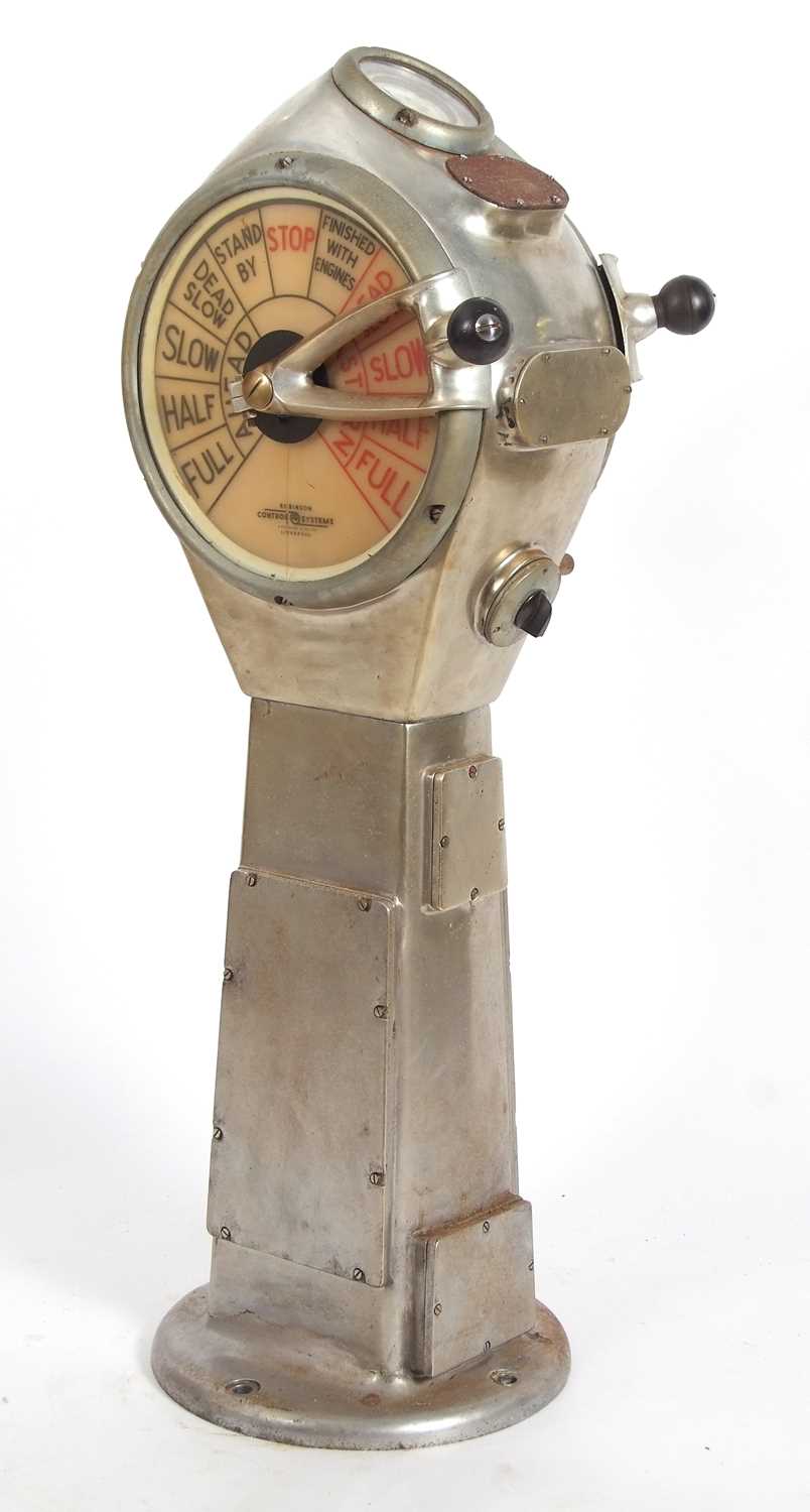 Robinson, Liverpool a large ships telegraph with red and black lettered dial, approx 120cm high - Image 8 of 10