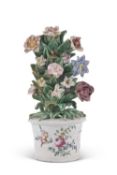 Bow Porcelain flower pot with flowers